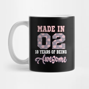 Made in 02..18 years of being awesome..18th birthday gift idea Mug